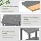 Outdoor Side Table with 2-Tier, Bamboo Small Patio Adirondack Tables - Image 4