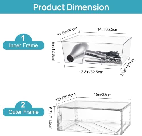 Vtopmart 3 Pack Large Clear Stackable Storage Drawers - Image 3