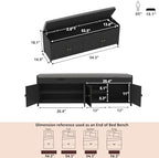 HOMEFORT 54.4" Shoe Bench with Lift Top Storage, Entryway Bench with Cushioned - Image 3