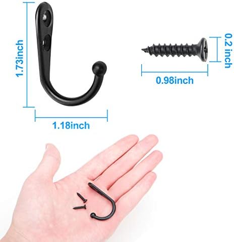 ZAYBOD 25 Pcs Black Wall Mounted Coat Hooks, Hanger Hook - Image 7