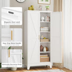 Bevivog 71" Kitchen Pantry Cabinet, Metal Storage Cabinet - Image 5