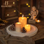 Hanobe Decorative Round Candle Holder Plate, Wood Coffee Table Tray - Image 2