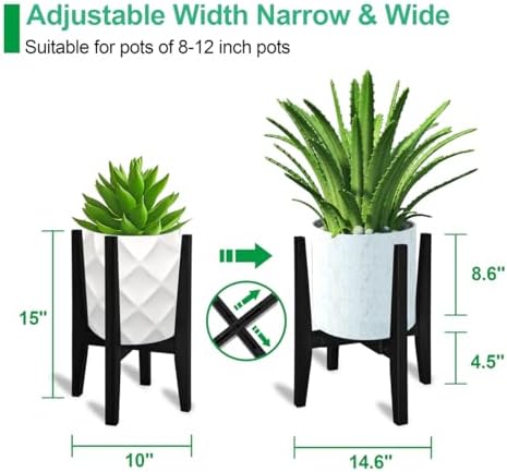 Rnined Plant Stand Indoor, Bamboo Plant Shelf, Adjustable Corner Plants Flower - Image 2