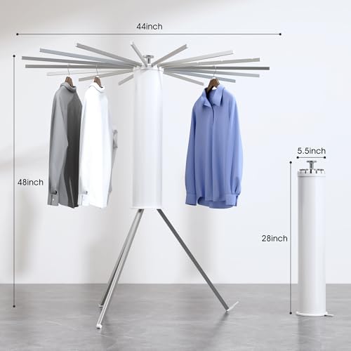 Heavy-Duty Aluminum Tripod Clothes Drying Rack, Reinforced Stable Design - Image 2