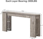 Tribesigns 70.9-Inch Extra Long Console Table, Farmhouse Wood Sofa Table Behind - Image 2