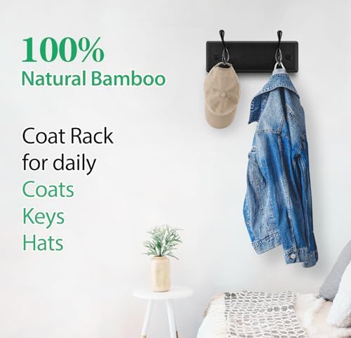 Badiano Heavy Duty Wooden Coat Rack, Wall-Mounted Organizer, 9 Inch - Image 7