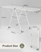 APEXCHASER 2-Tier Gullwing Clothes Drying Rack, 28-Rod Foldable, Adjustable - Image 2