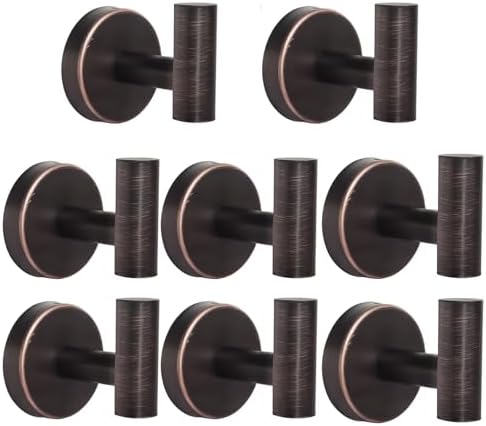 8 Pcs Bathroom Robe Towel Hooks Coat Wall Hook Stainless Steel Heavy Duty Door by Homagic