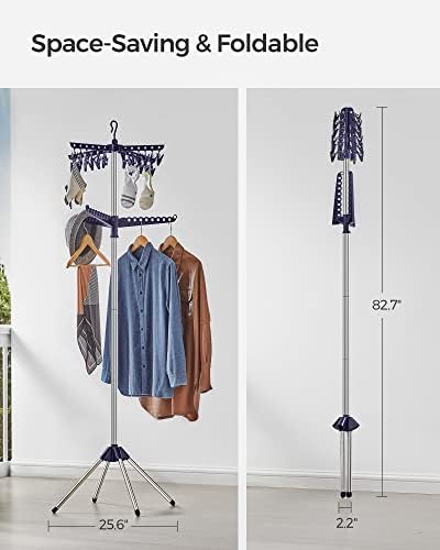 SONGMICS Clothes Drying Rack, 72.8-Inch Drying Rack, 3 Rotatable Arms - Image 3