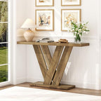51" Console Table, V-Shaped Entryway Table, Wood Sofa Table Behind Couch - Image 3