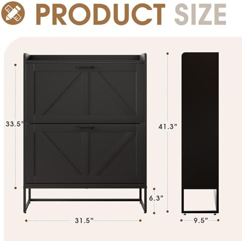 GRUSIGN Shoe Cabinet, Shoe Storage Cabinet - Image 2