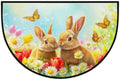 cfpolar Spring Easter Bunny Flower Half Round Door Mat Indoor Entrance Half by cfpolar