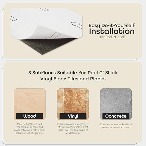 Vinyl Peel & Stick Vinyl Floor Tiles, 12 x 12 in - Image 4