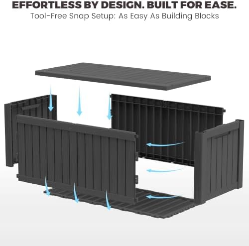 Outdoor Storage Box, 150 Gallon Waterproof Deck Box - Image 6