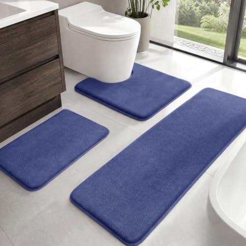 HUXMEYSON Bathroom Rugs Sets 3 Piece, Non-Slip & Quick Dry Bath Mat Set by HUXMEYSON
