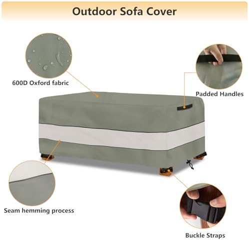 Waterproof Outdoor Coffee Table Cover, Rectangular Patio Small Side Table Cover - Image 3