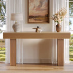 Bestier 63” Entryway Table, Wood Fluted Console Table Behind Couch - Image 6