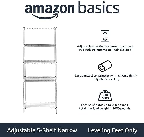 Amazon Basics 5-Shelf Adjustable Storage Shelving Unit - Image 2