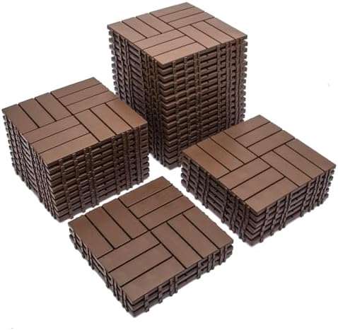 68 Pcs Interlocking Deck Tile, 61.60 Sq.Ft Deck Flooring Outdoor Waterproof All by Zjjseloru