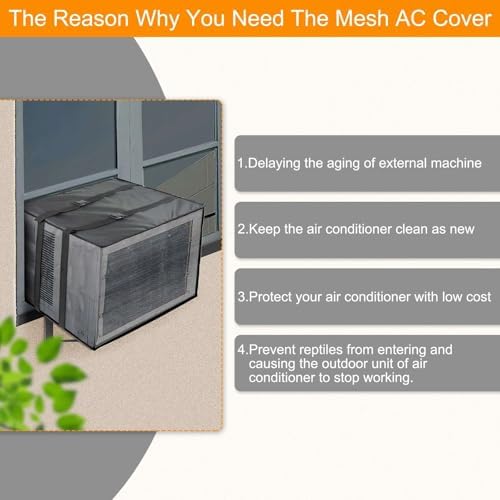 Demao Screen Cover for AC Window Unit, 27.6" W × 22.8" D × 19" H Large Air - Image 3