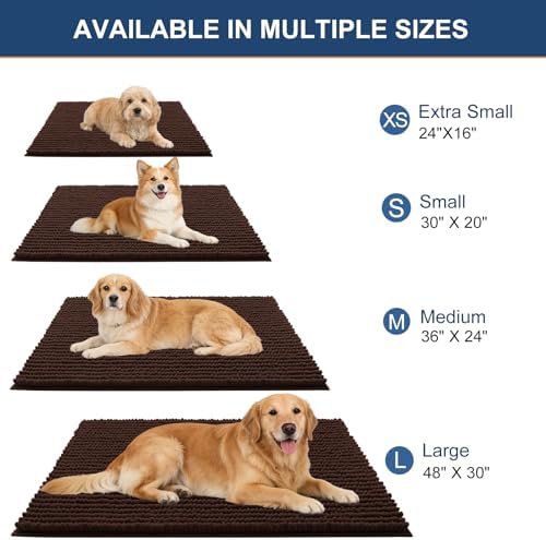 OLANLY Dog Door Mat for Muddy Paws 44x24, Extra Absorbent Chenille Mud Mat - Image 2