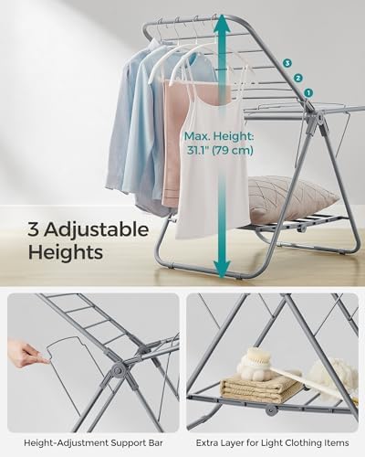 SONGMICS Clothes Drying Rack, Free-Standing Indoor Airer - Image 4