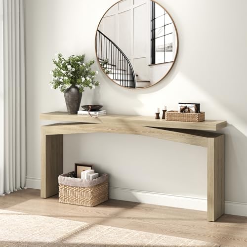 Epecoya 63 Inch Console Table for Entry Way Modern, Light Tan Wood by YourCozyUpgradeAwaits
