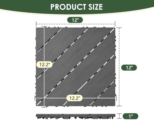 216 PCS Plastic Interlocking Deck Patio Tiles - Image 2