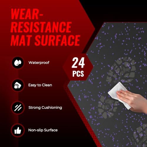 SUPERJARE 0.79'' Extra-Thick 24 Pcs 96 Sq Ft Exercise Equipment Mats - Image 6