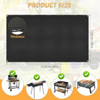 Under Grill Mat for Outdoor Grilling, 90 x 48 inches Double-Sided Fireproof - Image 2