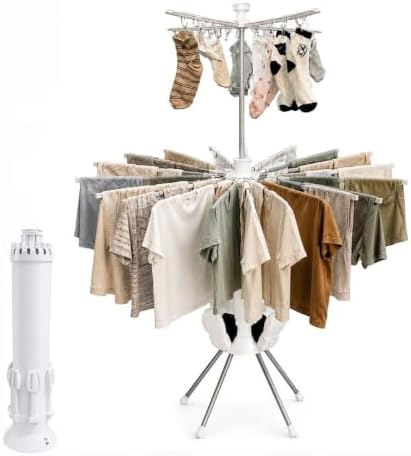 Foldable Clothes Drying Rack, Rotating Aluminum Laundry Rack, Portable Stand by Unknown