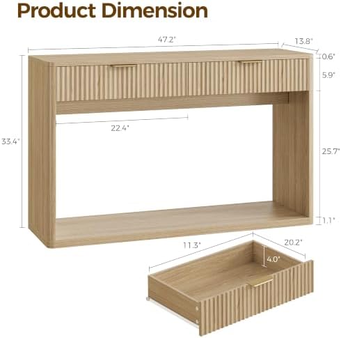 IRONCK 47" Fluted Console Table - Image 2