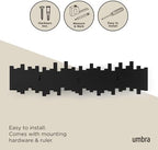 Umbra Sticks Wall Coat Rack, Wall Mount 8 Retractable Hooks - Image 6