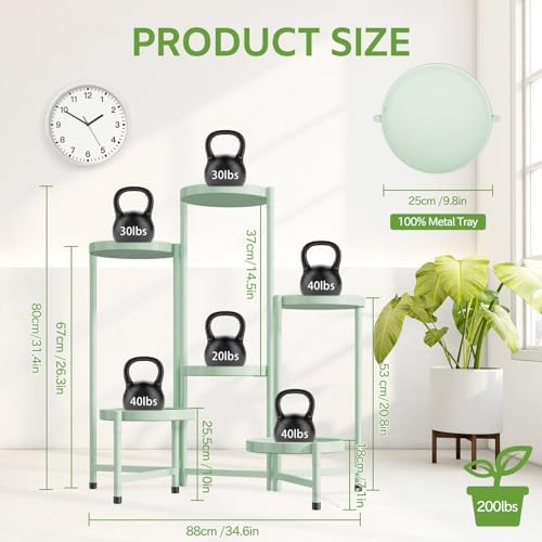 iDavosic.ly 6 Tier Large Plant Stand Indoor Outdoor, 10 In Wide Tray - Image 4
