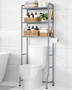 Kitsure Over Toilet Storage Rack, 63.2" H Space-Saving, Holder & Hooks by Kitsure