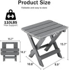 Folding Outdoor Side Table, Small HDPE Patio Table, All-Weather Compact - Image 3