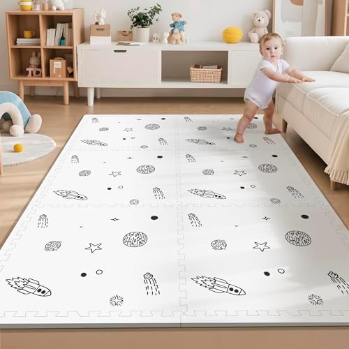 PIGLOG Baby Play Mat, 72x48-Inch Baby Foam Play Mat, 6-Piece Interlocking Foam by PIGLOG