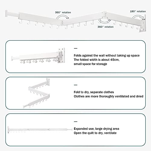 Wall Mounted Drying Rack, Foldable Clothes Drying Rack - Image 6
