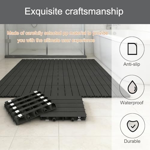 6 Pcs Bathroom Raised Floor Mat, Square Drain Shower Mat - Image 4