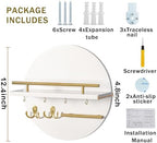 Key Holder Wall Mount with Shelf and Hooks, Mail Organizer - Image 6