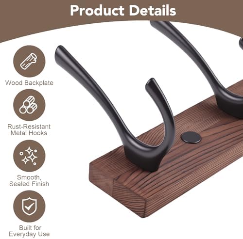 Dntorx 2Pack Wall Mounted Coat Rack - Image 3