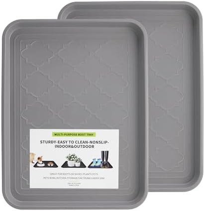 Boot Tray 2 Packs All Seasons Multi-Purpose, Waterproof Boot Trays by PETABBY