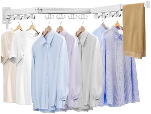 Kelisiting Wall Mounted Clothes Drying Rack, Laundry Drying Rack Wall Mount by Kelisiting