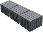 30 PCS Interlocking Deck Tiles, Striped Pattern 12"x12" Acacia Wood Outdoor by Unknown