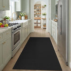 KOZYFLY Black Washable 4x5 Entry Woven Area Rug, Braided Throw Rugs - Image 2