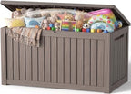 EFU Outdoor Storage Box Waterproof, 360 Gal Gen 2 Resin Deck Box Gas Struts by EFU