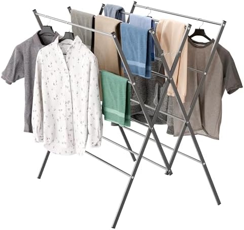Whitmor Drying Rack Clothing, Large 12 Drying Poles Clothes Drying Rack by Whitmor