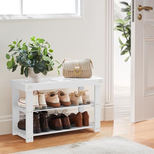 Pipishell 3 Tier Bamboo Shoe Rack Bench - Image 2