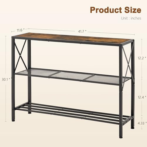 Hoctieon Industrial Console Table, 3 Tier Entryway Table, Hallway Table - Image 2