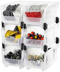 VEVOR Plastic Stackable Storage Bins, 14.8 x 8.5 x 7.1 inch, Plastic Containers by VEVOR
